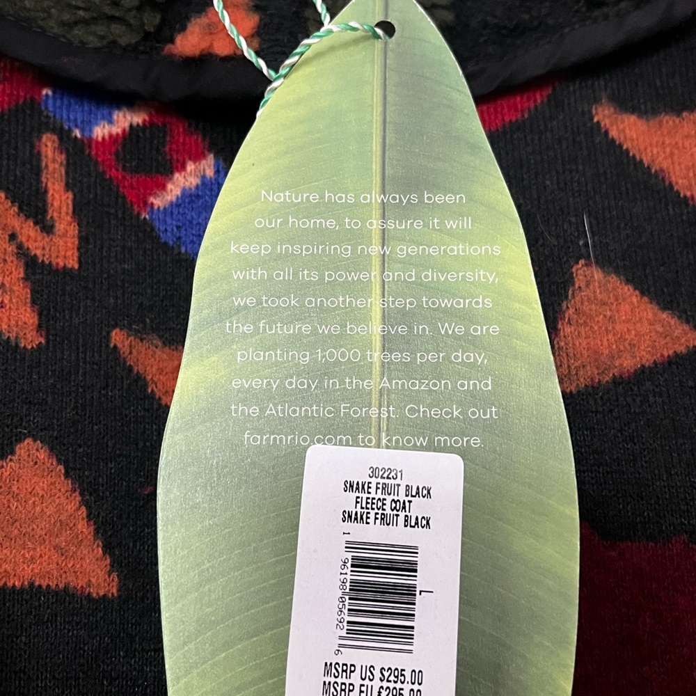 Farm Rio Snake Fruit Fleece Coat - Picture 2 of 3